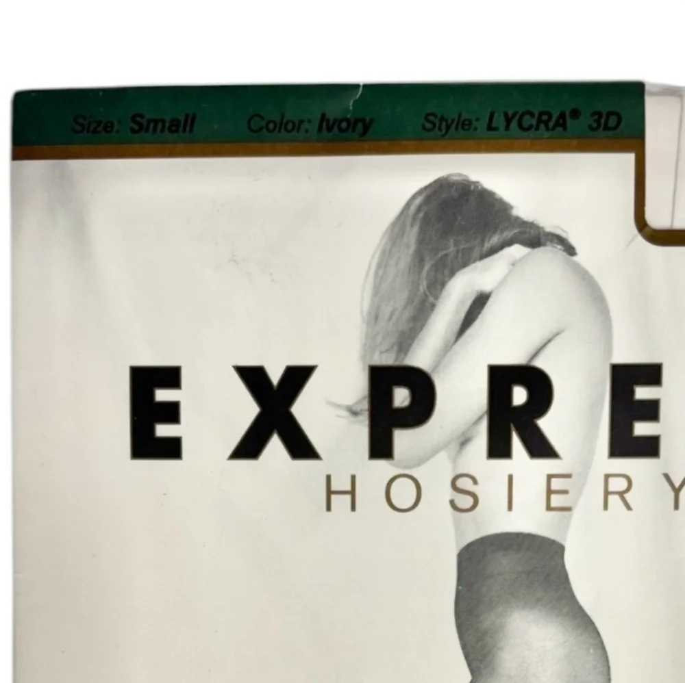 EXPRESS HOSIERY Ivory Sheer To Waist Pantyhose VINTAGE